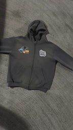 Rich Lanez™ Patched Zip-Up Grey